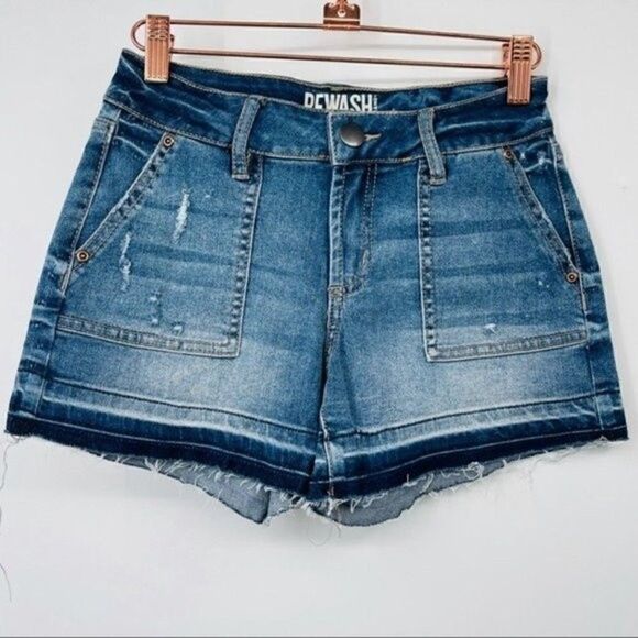 Treasury brand shorts blue denim high rise bleached size 0 BoxS - Picture 4 of 4